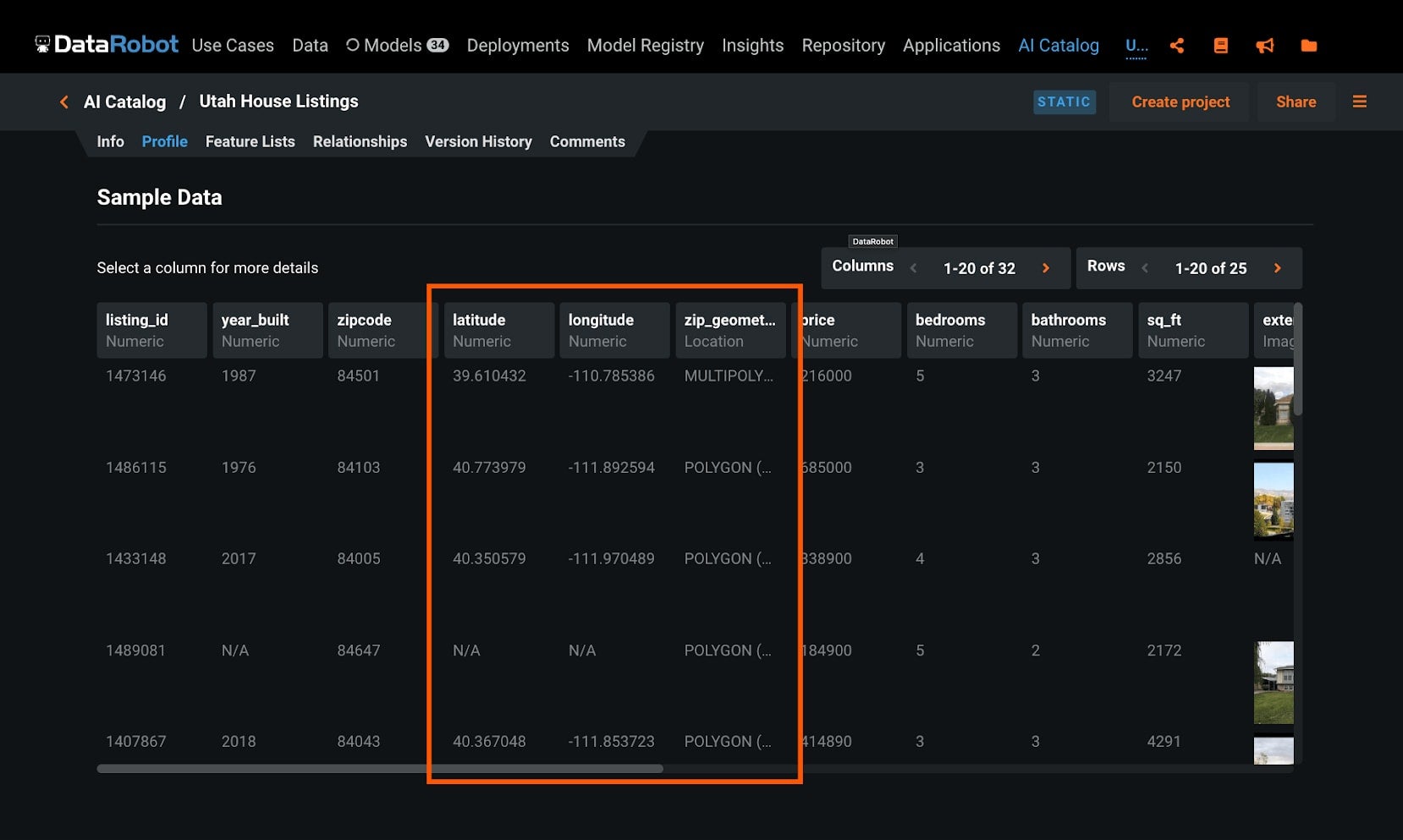 dynamic spatial data formats screenshot