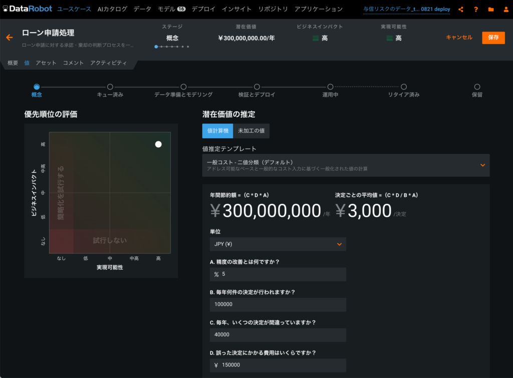 87 Use case value estimator