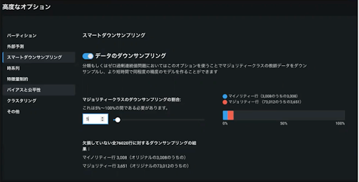 図7：スマートダウンサンプリングのオプションの有効化