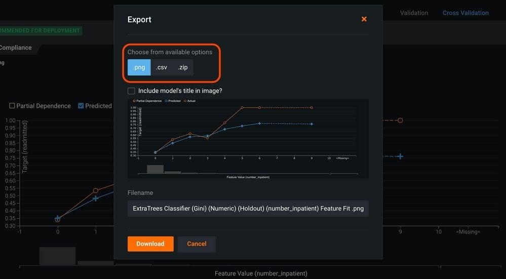 Export of Charts and Visualizations