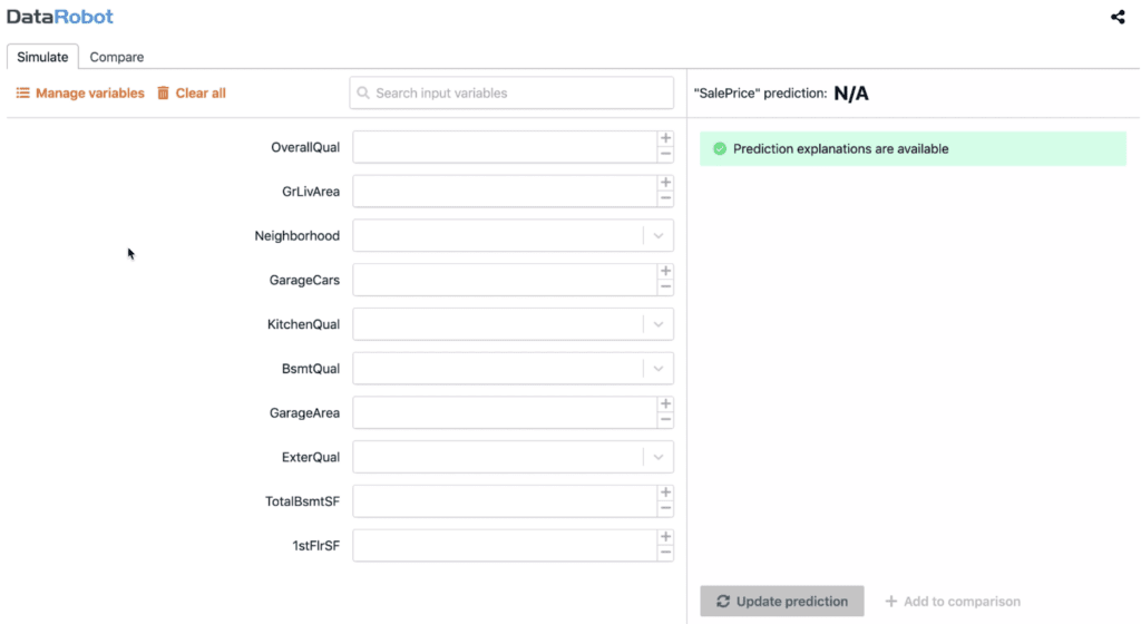 Figure 5 What If app interface when the application is first opened