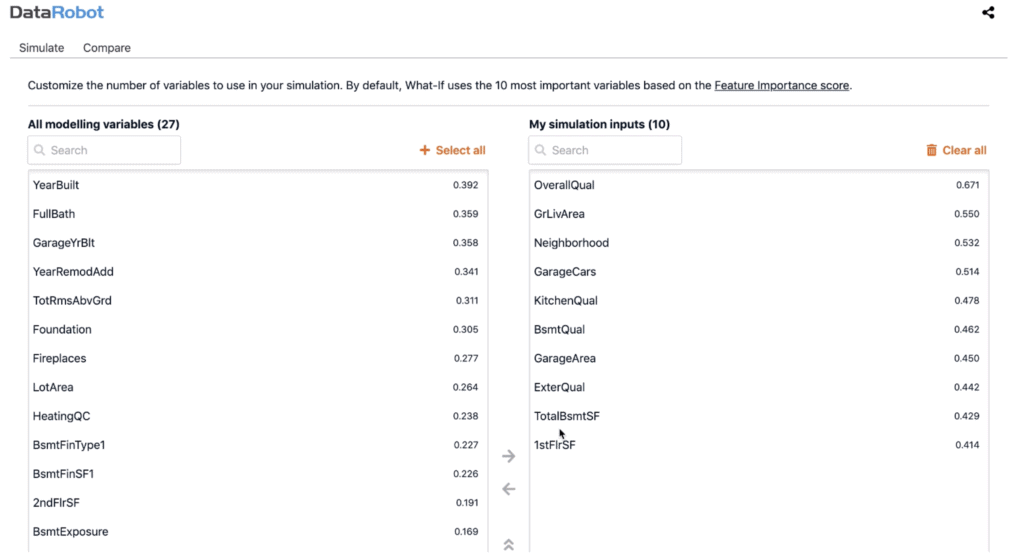 Figure 6 Replacing the variables in the app via the Manage Variables tab