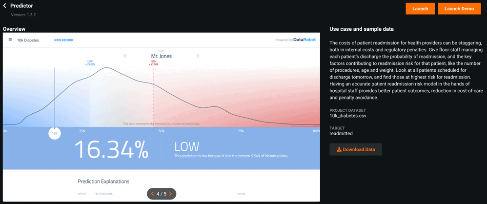 Figure 2 Predictor app demo page