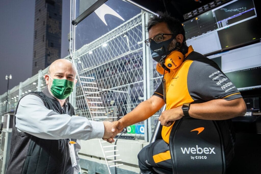 Ari Kaplan and Randy Singh meeting before the race in Jeddah