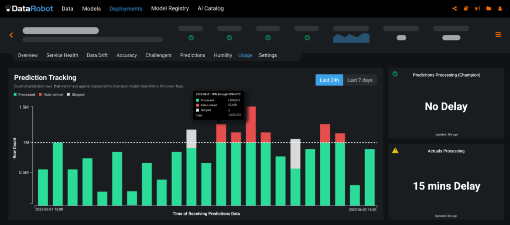 Prediction Tracking - DataRobot AI Cloud