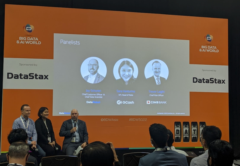 Financial services leaders from CIMB and GCash shared the importance of speed and safety when rapidly iterating in an AI-driven data science environment.