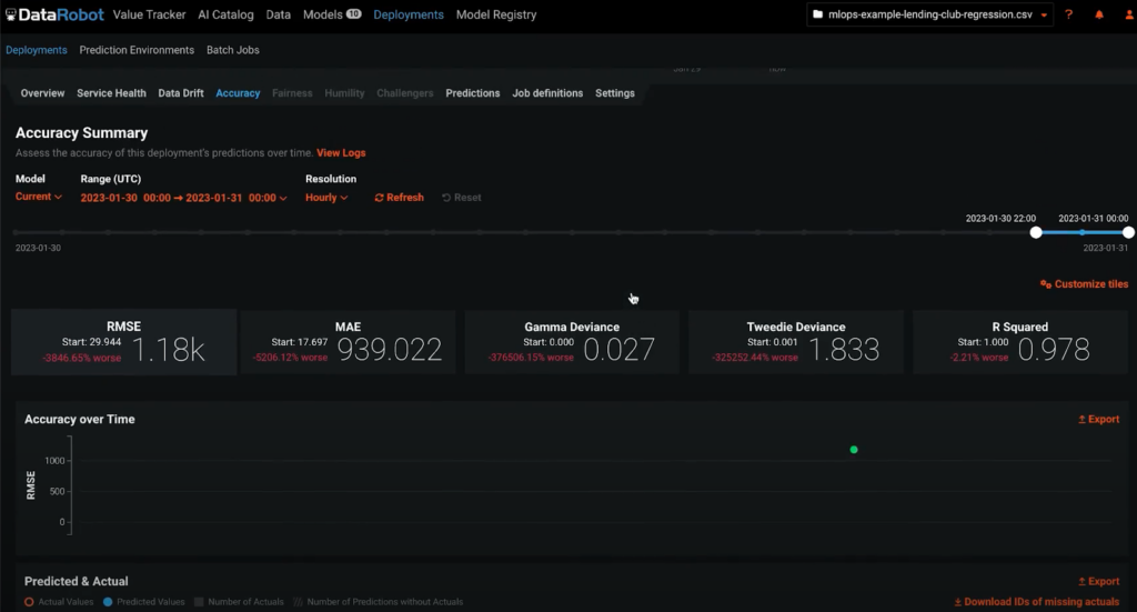 Accuracy Summary - DataRobot