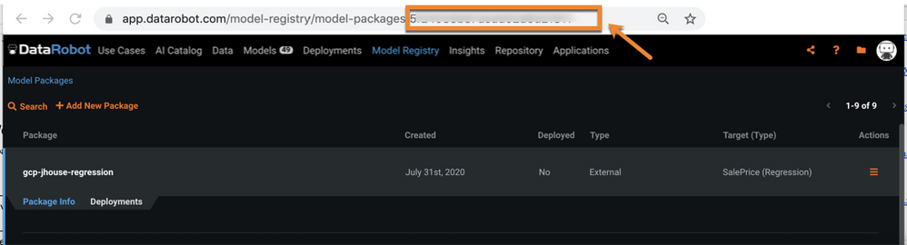 Figure 11. Get MLOps Model ID