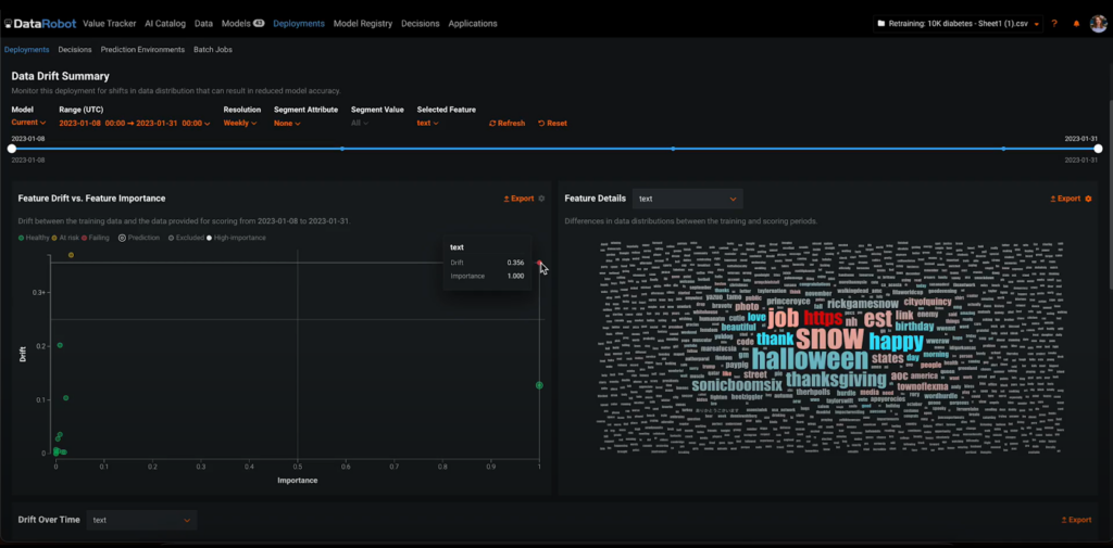 Drift Management - DataRobot