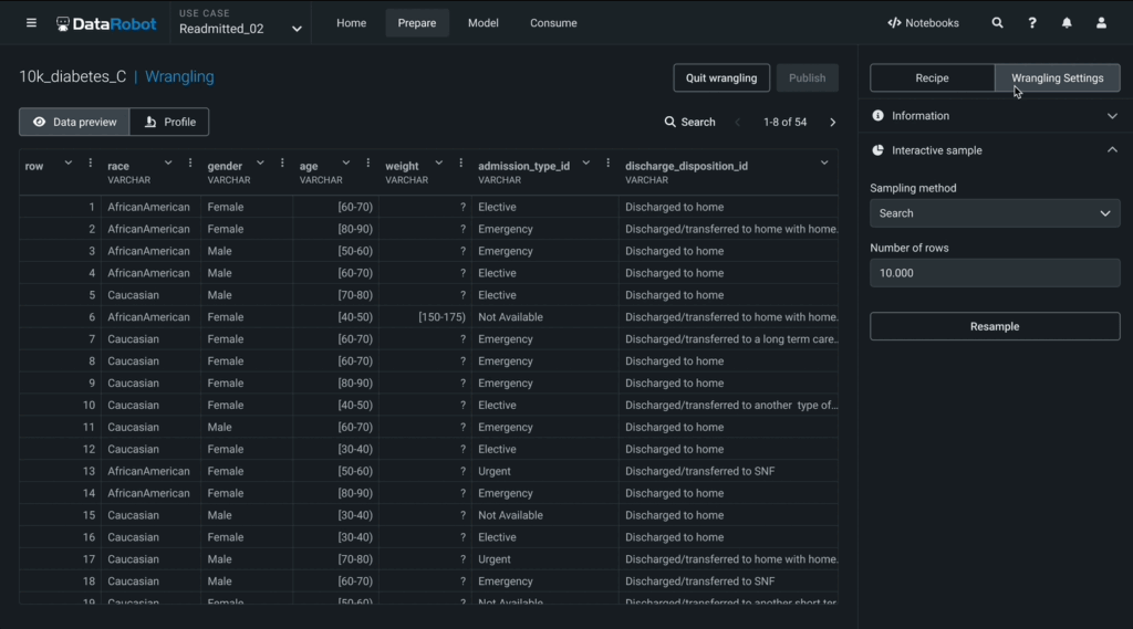 prep modeling data