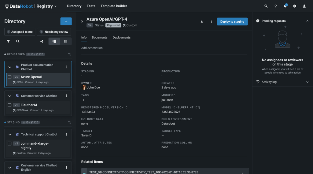 LLM in registry