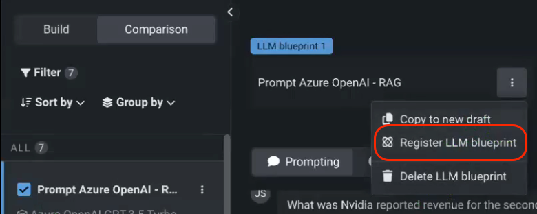 Figure 10. Registering models in the DataRobot AI Console