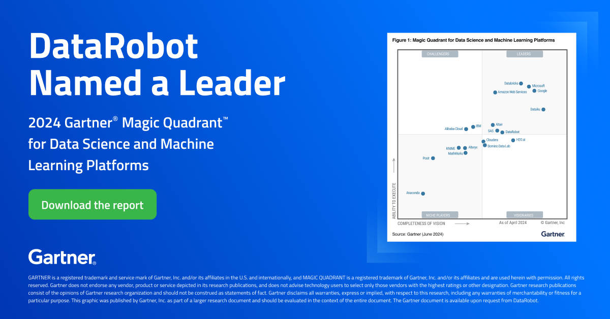 DataRobot Named a Leader in the 2024 Gartner® Magic Quadrant™ for Data