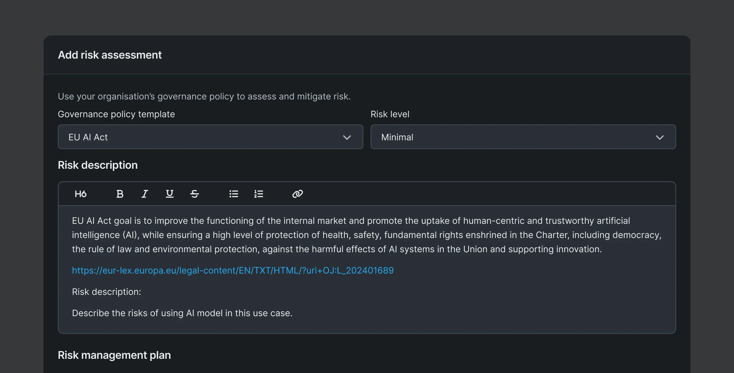 ai governance screenshot 2